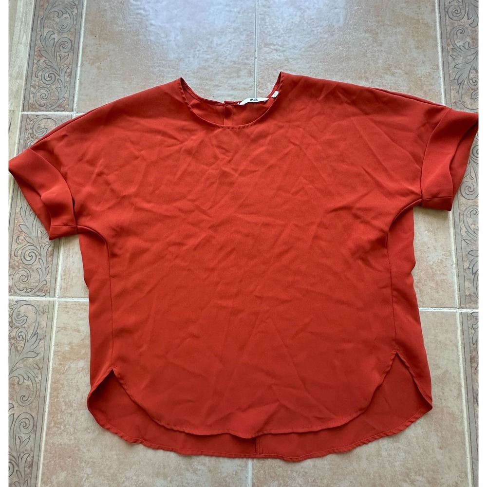 Uniqlo Dark orange‎ top lose blouse Women's size S